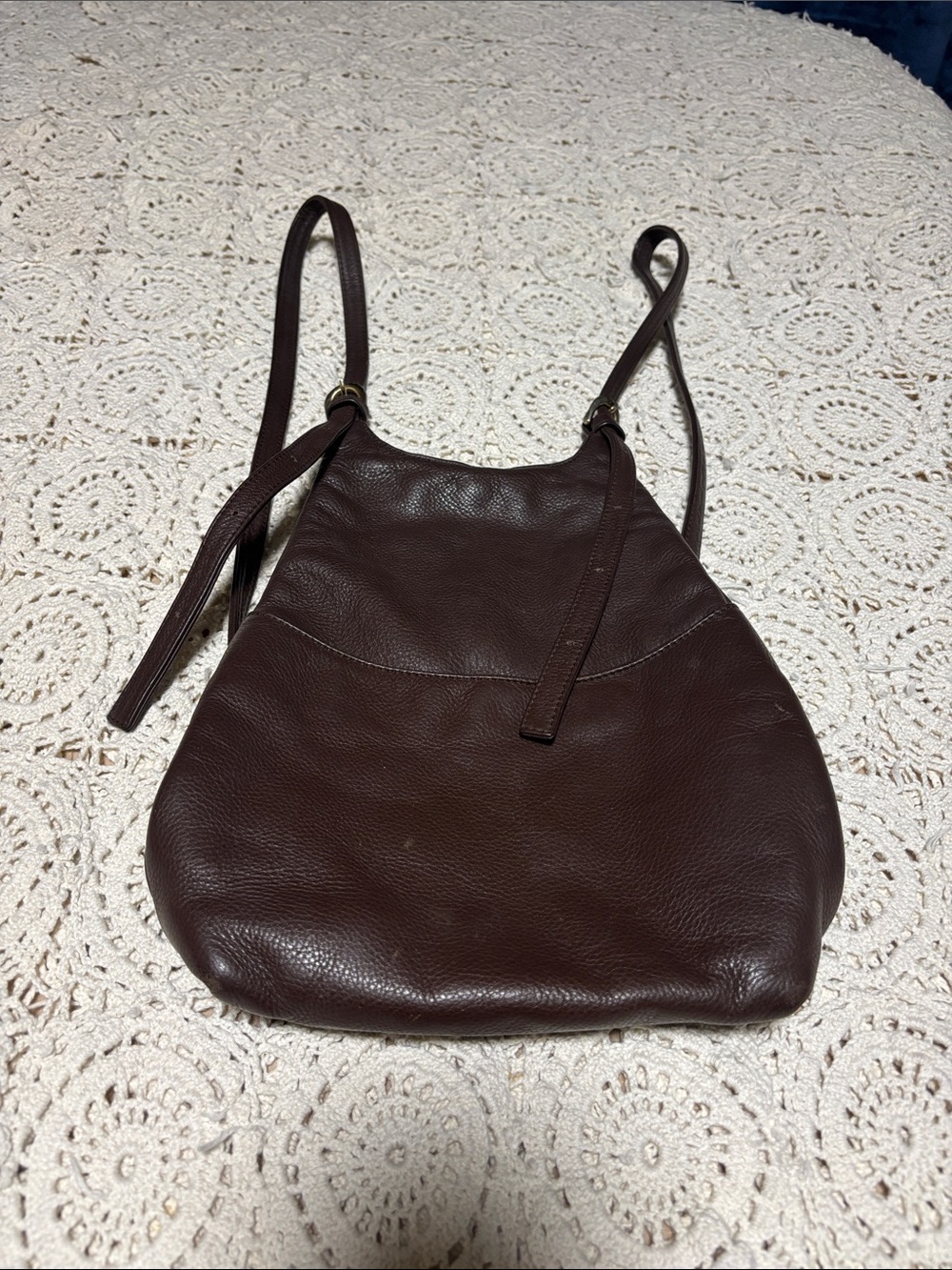 Classic Brown Leather Mini Backpack